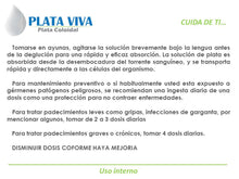 Cargar imagen en el visor de la galería, PLATA COLOIDAL PLATA VIVA 1000ML - 16ppm - Alta estabilidad y pureza - ANTIBACTERIAL, GERMICIDA, MICROBICIDA