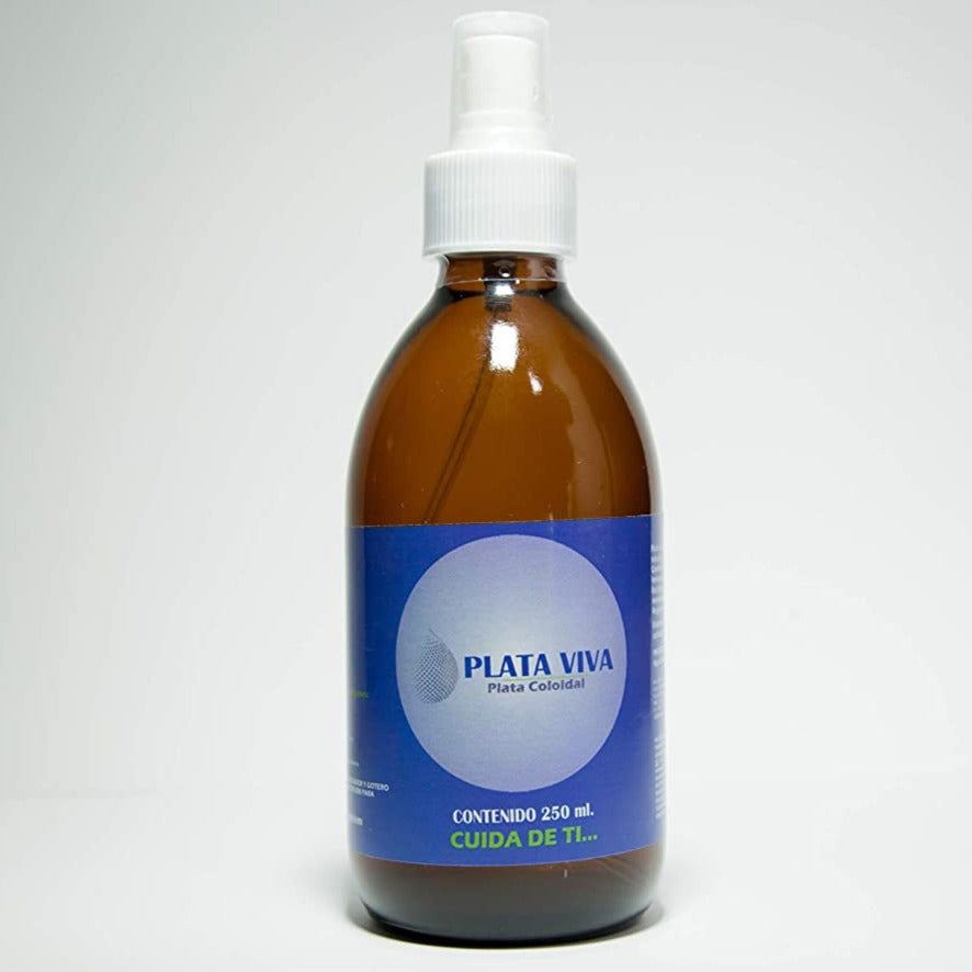 PLATA COLOIDAL PLATA VIVA 250ML SPRAY- 16ppm - Alta estabilidad y pureza - ANTIBACTERIAL, GERMICIDA, MICROBICIDA